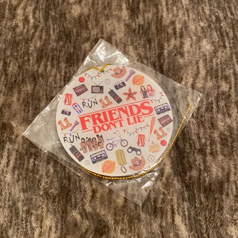 Stranger Things Netflix Friends Don’t Lie Ornament Christmas Holiday